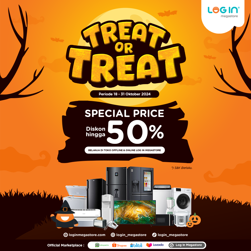 Banner TREAT OR TREAT - Login Megastore