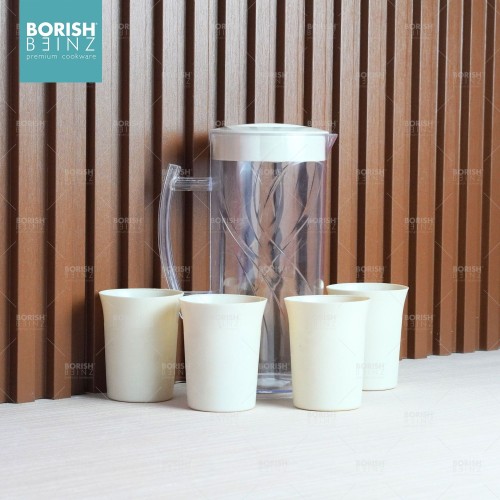 BORISH BEINZ JUG BOTOL BBKW JL08 CR pot+4cups(1500ml) | 1 - Login Megastore