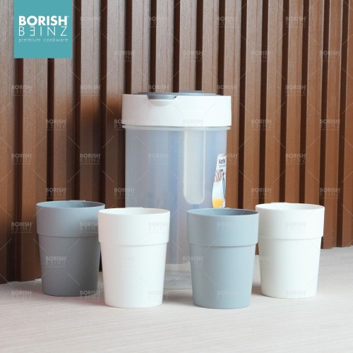 BORISH BEINZ JUG BOTOL BBKW TZ05 WH pot+4cups(1.8L) | 3 - Login Megastore