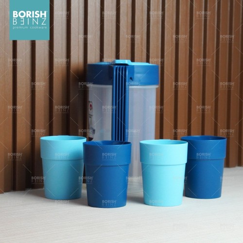 BORISH BEINZ JUG BOTOL BBKW TZ06 BU pot+4cups(1.8L) | 2 - Login Megastore