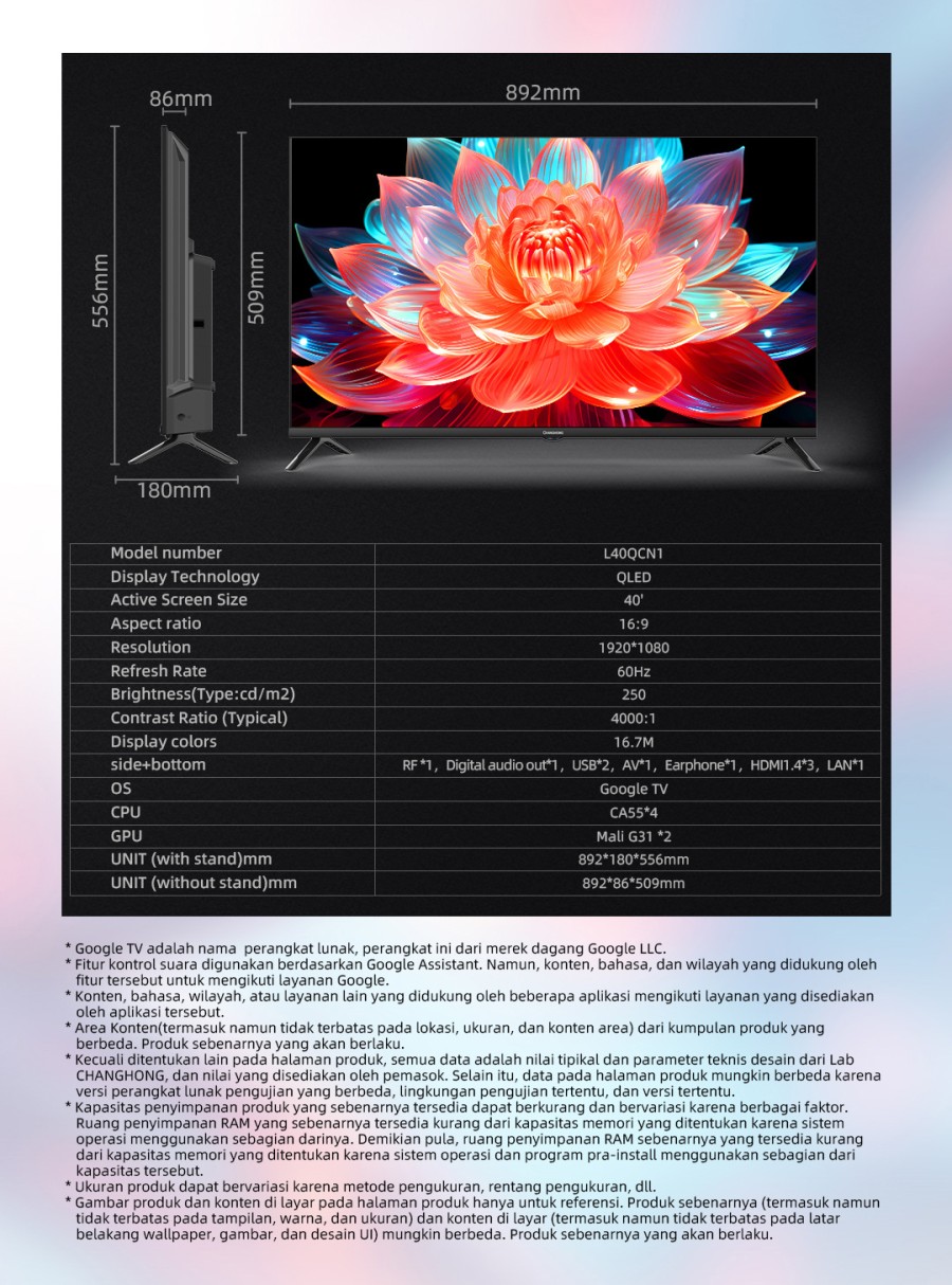 CHANGHONG LED TV L40QCN1 | 7 - Login Megastore