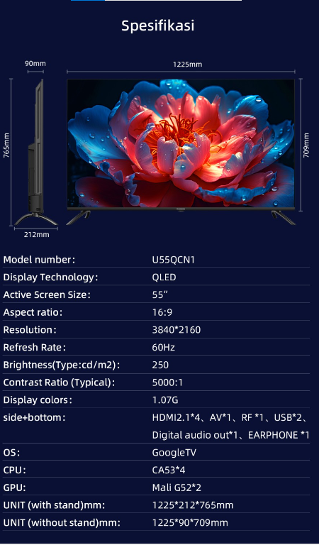 CHANGHONG LED TV U55QCN1 | 12 - Login Megastore