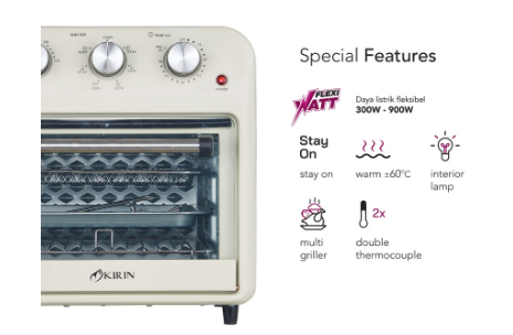 KIRIN ELECTRIC OVEN KOO162S ALMOND WHITE | 2 - Login Megastore