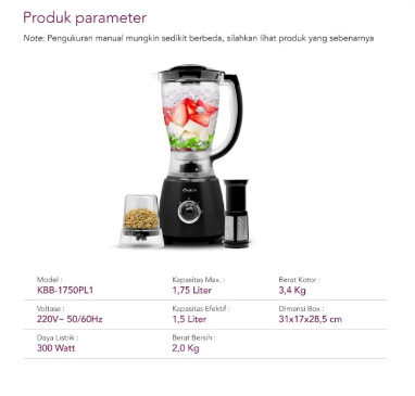 KIRIN BLENDER KBB 1750 PL | 8 - Login Megastore