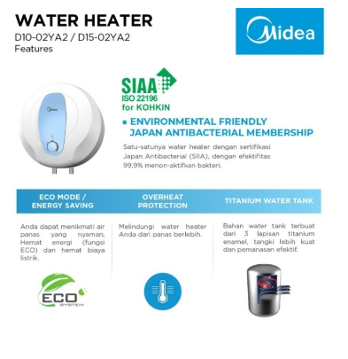 MIDEA ELECTRIC WATER HEATER D1002YA2 | 3 - Login Megastore