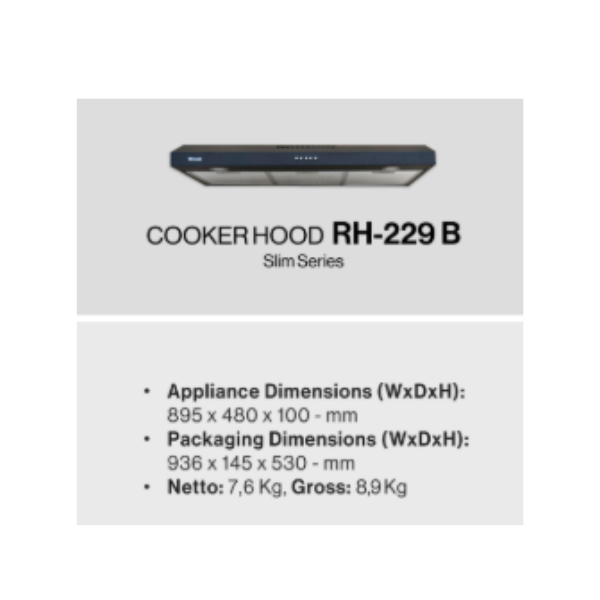 RINNAI SLIM HOOD RH229B | 3 - Login Megastore