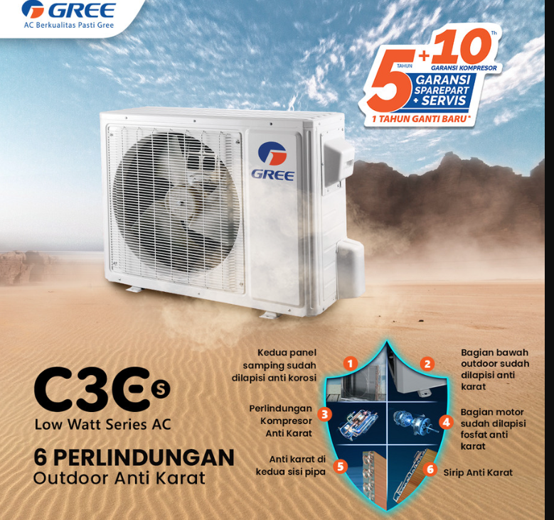 GREE SPLIT AC GWC07C3ES | 4 - Login Megastore