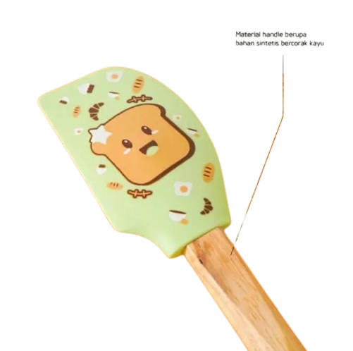 JEJU PERLENGKAPAN DAPUR SPATULA SILICONE PATTERN HIJAU AM 1281 | 5 - Login Megastore