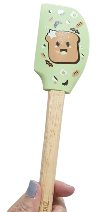 JEJU PERLENGKAPAN DAPUR SPATULA SILICONE PATTERN HIJAU AM 1281 | 6 - Login Megastore