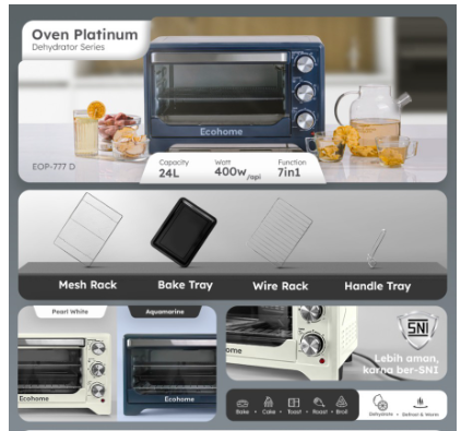 ECOHOME ELECTRIC OVEN EOP777 AQUAMARINE | 6 - Login Megastore