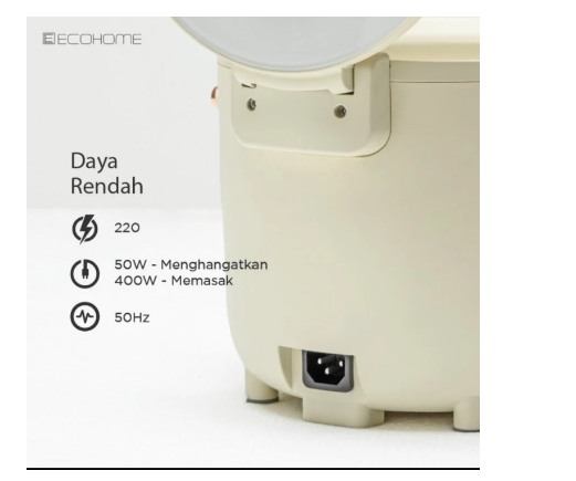 ECOHOME RICE COOKER ELS777 PEARL WHITE | 5 - Login Megastore