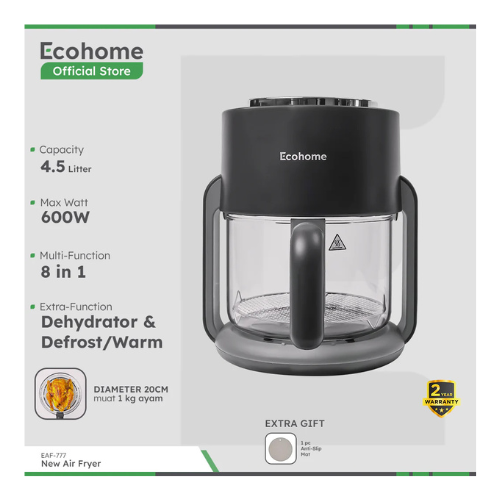 ECOHOME-AIR FRYER-EAF777 BLACK | 1 - Login Megastore