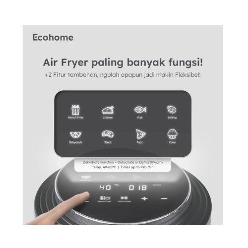 ECOHOME-AIR FRYER-EAF777 BLACK | 2 - Login Megastore