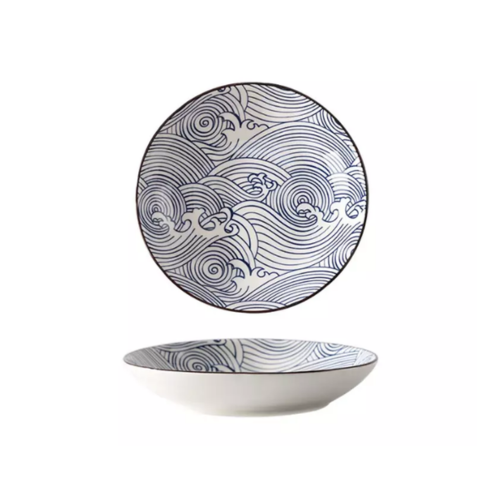 BBLIVE PLATE GLASS PIRING JEPANG MOTIF OMBAK TB0052OMB | 1 - Login Megastore