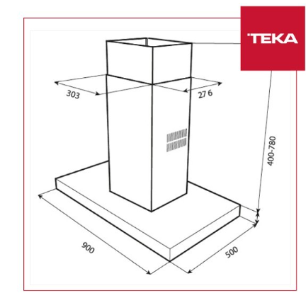 LINEA CHIMNEY HOOD 40489810/LDH90 | 2 - Login Megastore