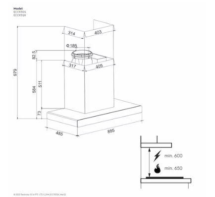 ELECTROLUX CHIMNEY HOOD ECC9312K | 7 - Login Megastore