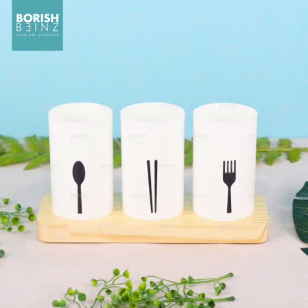 BORISH BEINZ TEMPAT SENDOK BBKW 1682 WH CUTLERY  3TUBE - Login Megastore