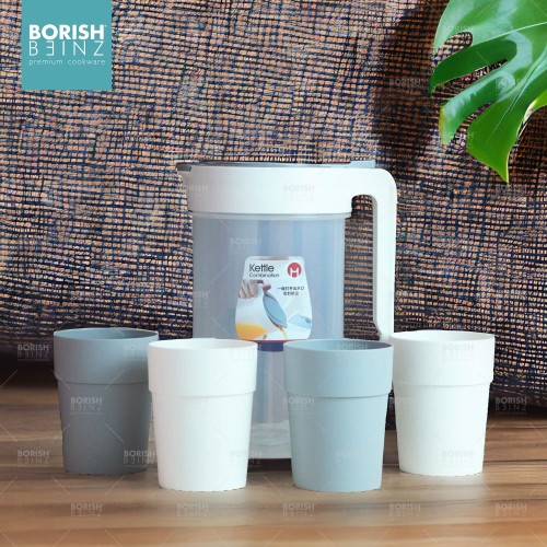 BORISH BEINZ JUG BOTOL BBKW TZ05 WH pot+4cups(1.8L)