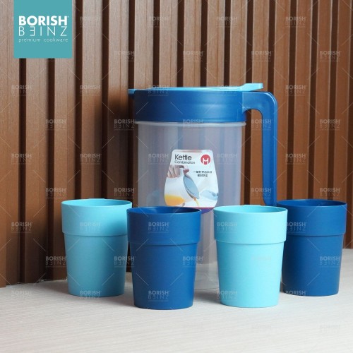 BORISH BEINZ JUG BOTOL BBKW TZ06 BU pot+4cups(1.8L)